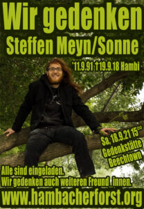 Einladung zum öffentlichen Gedenken für Steffen Meyn/Sonne (Sa, 18.9. 15Uhr)